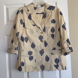 Charter Club, yellow blazer with blue embroidery 🧵 cute!